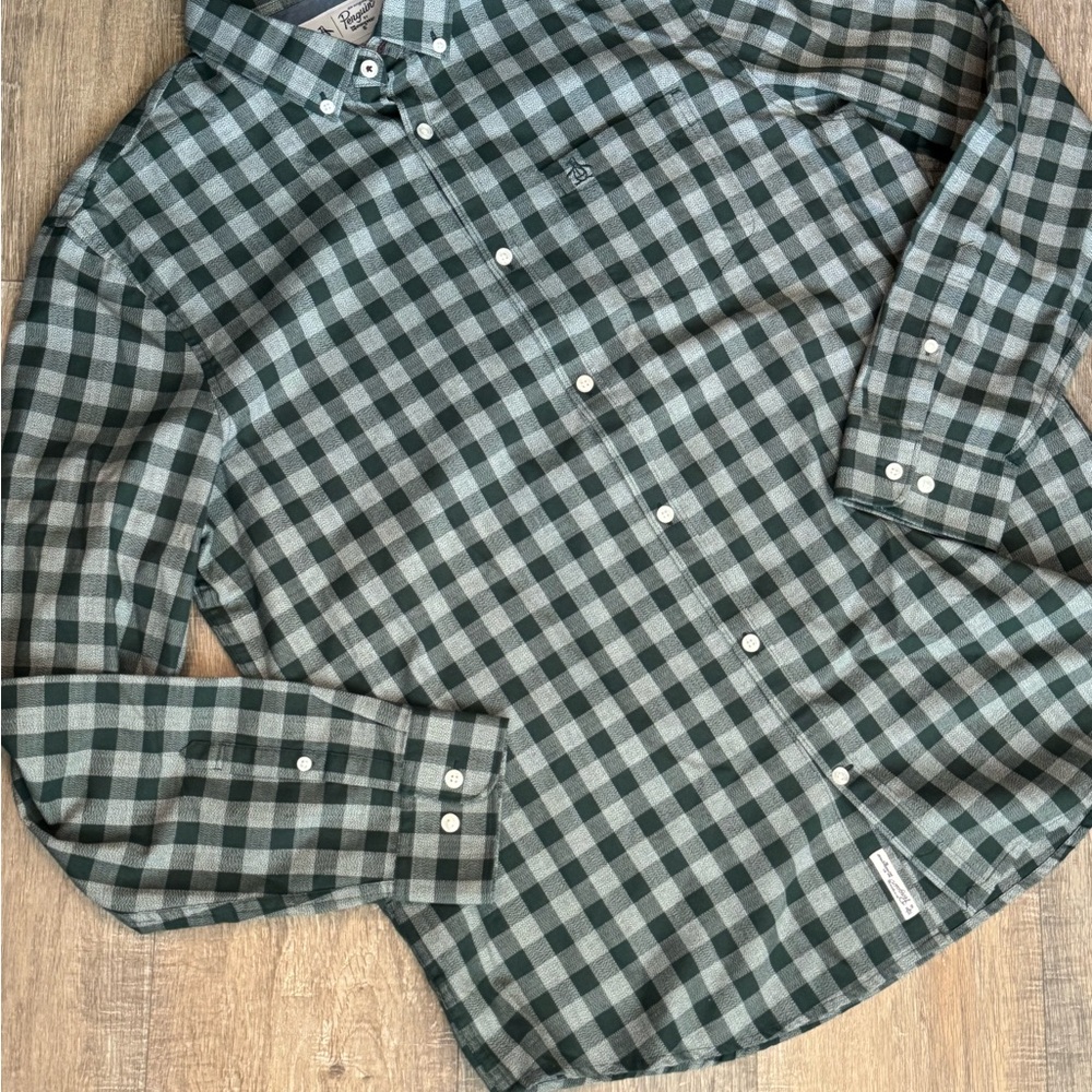 Penguin Brand Green Checkered Men's Shirt XL